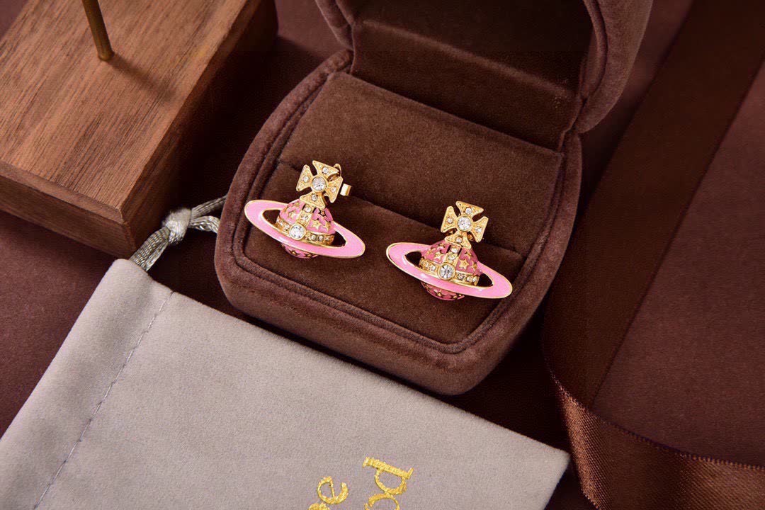 Vivienne Westwood Pink and Gold Earrings